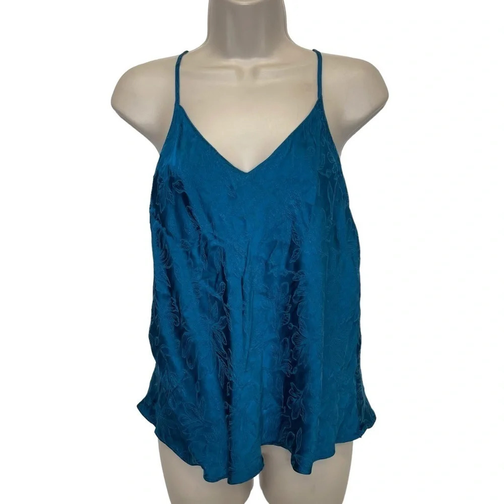 Victoria’s Secret blue silky cami top split back